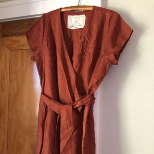 Burnt Orange Linen Jumpsuit
